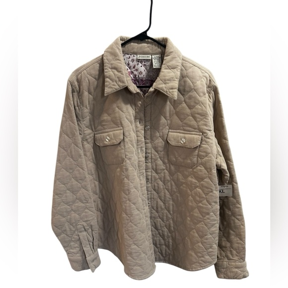 St. John's Bay Jackets & Blazers - St. John's Bay Quilted Utility Jacket in Beige size XL